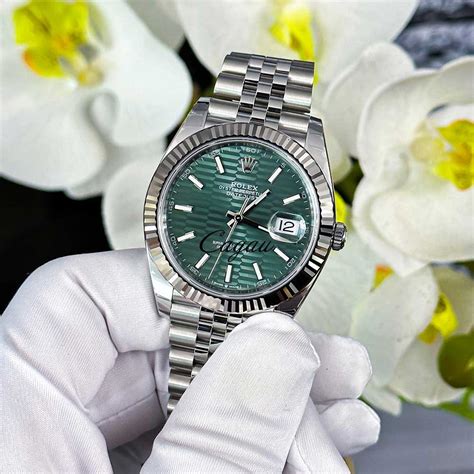 rolex green motif datejust